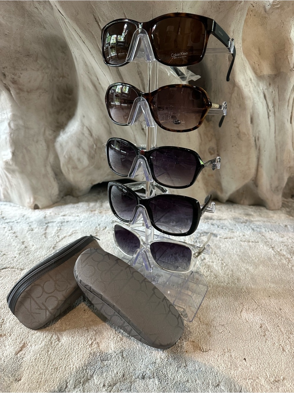 Calvin Klein Women's Gradient Brown and Black Sunglasses Set